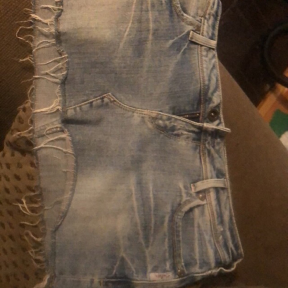 Silver Jean Skirt